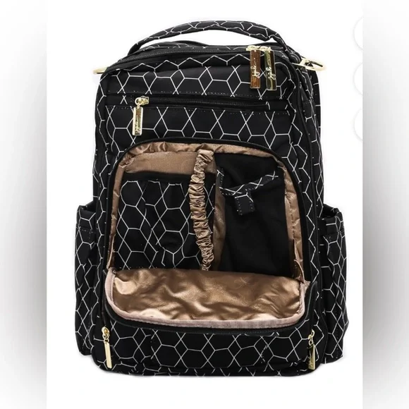 JUJUBE Be Right Back Diaper Bag Backpack - My Empress Black & White - Picture 4 of 16